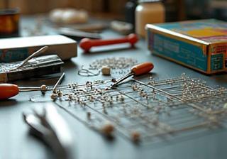 Example of model kits with hobby tools.