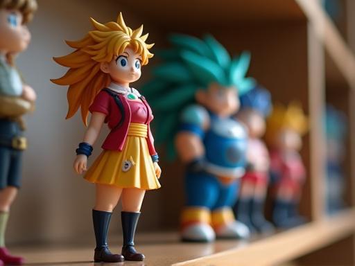 Detailed close-up of a high-quality anime figure on a display shelf.